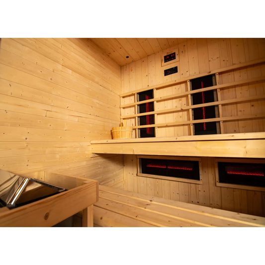 Inside of wooden Sauna