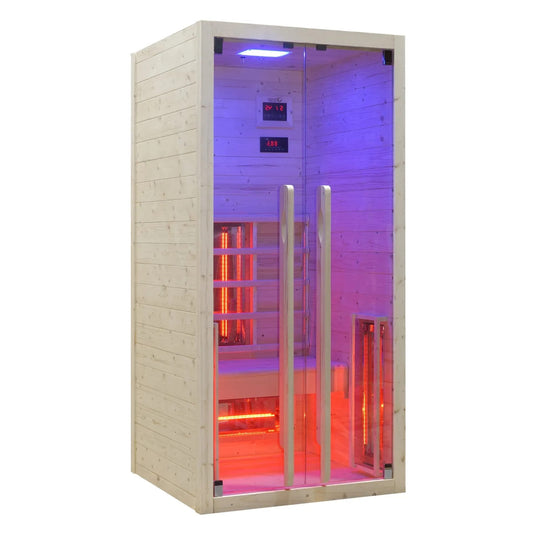 infrared sauna with white background