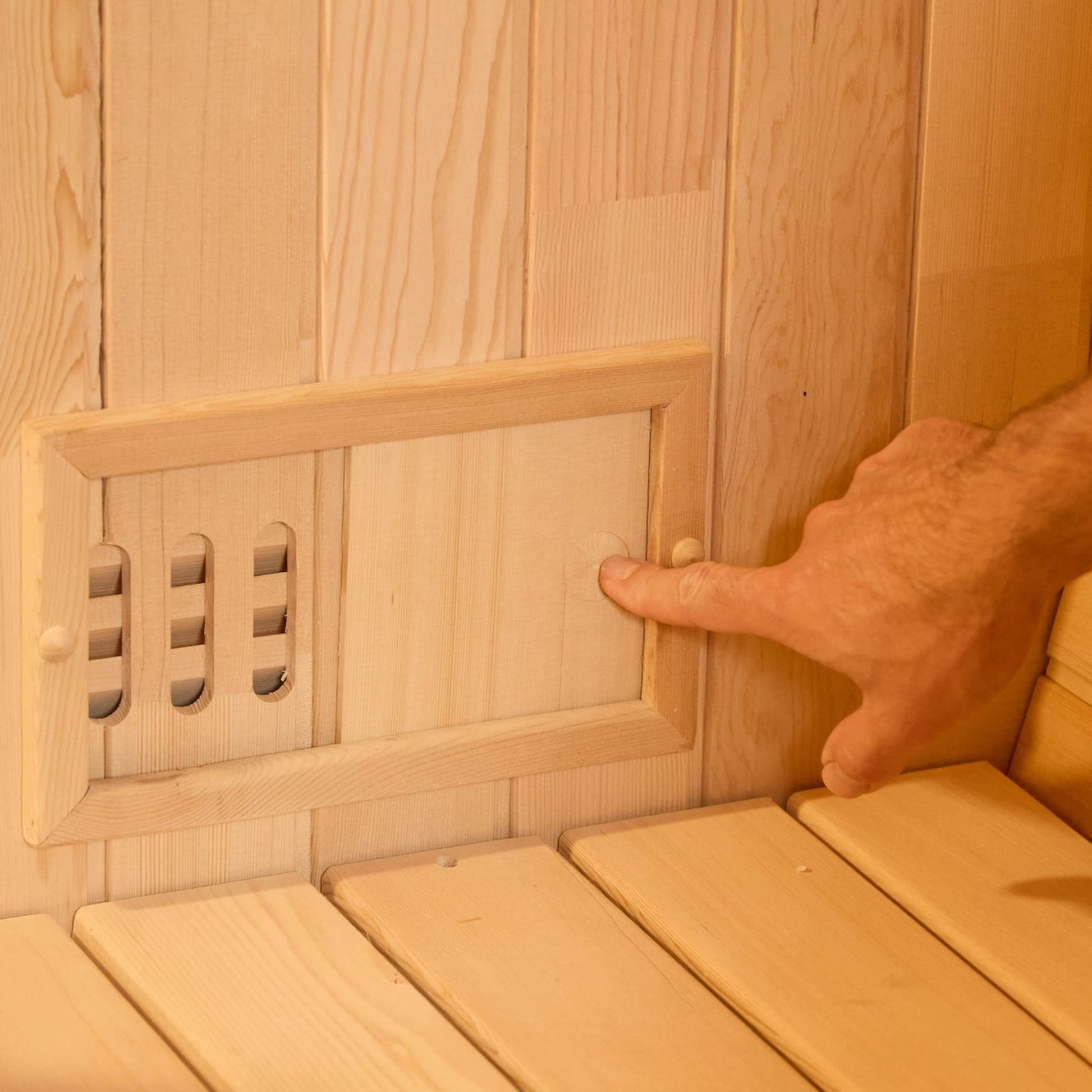 Vent inside Sauna