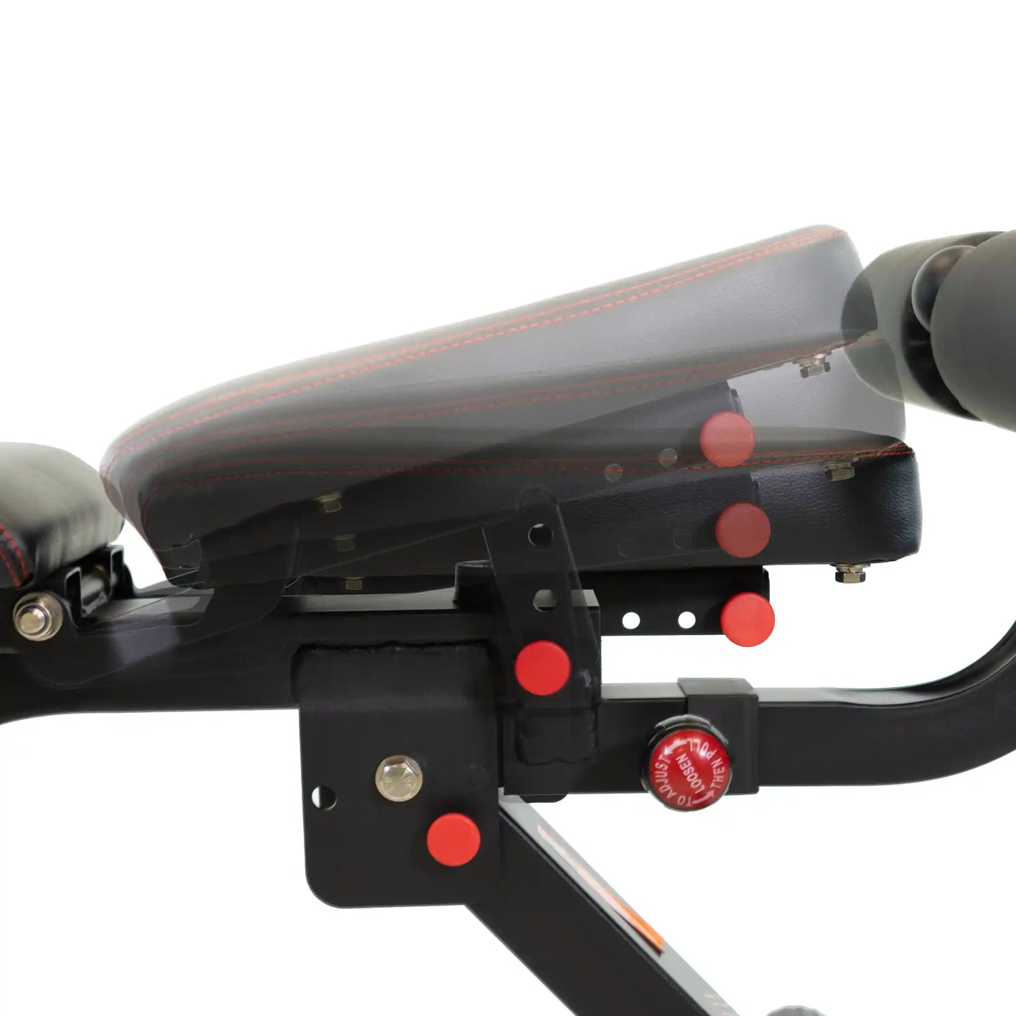 Adjustable seat on black weight bench