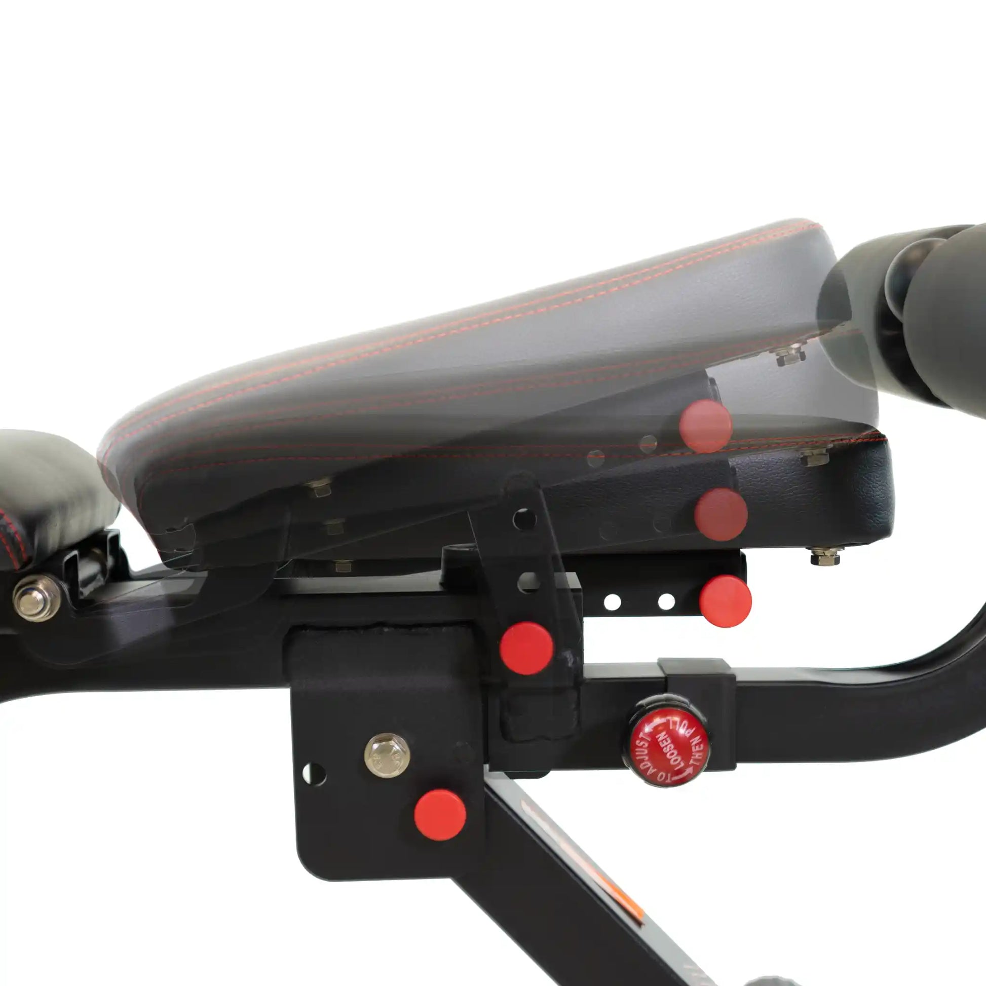 Adjustable seat on black weight bench