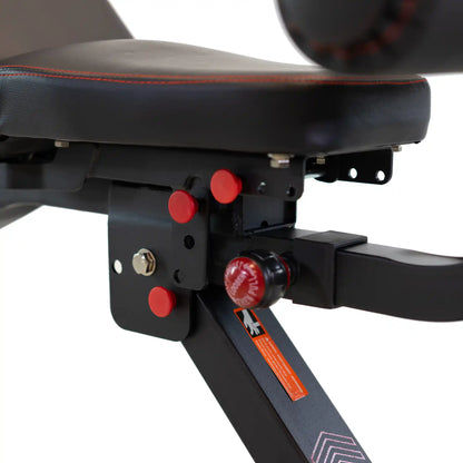 Seat on black weight bench