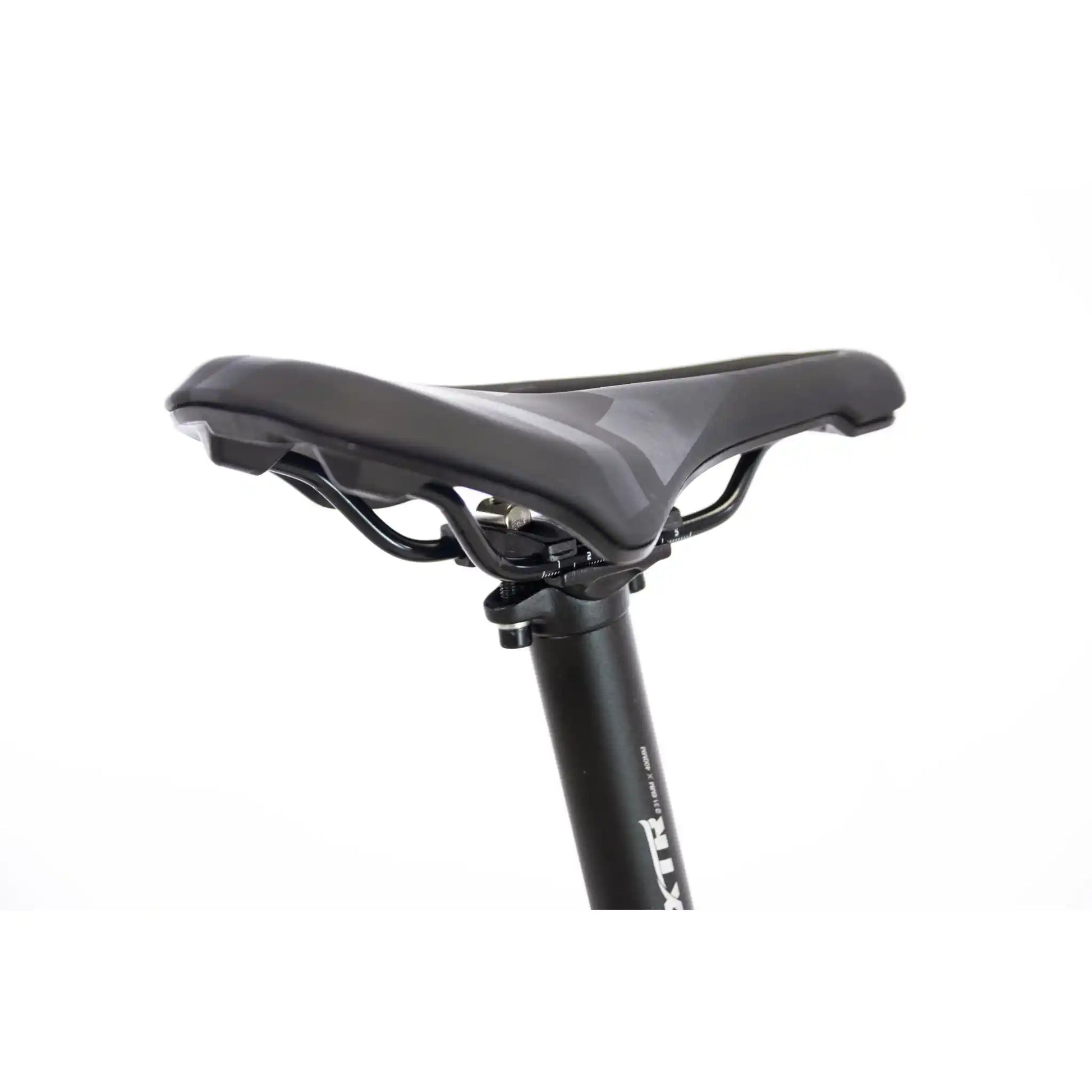 Bicycle seat with black frame on a white background