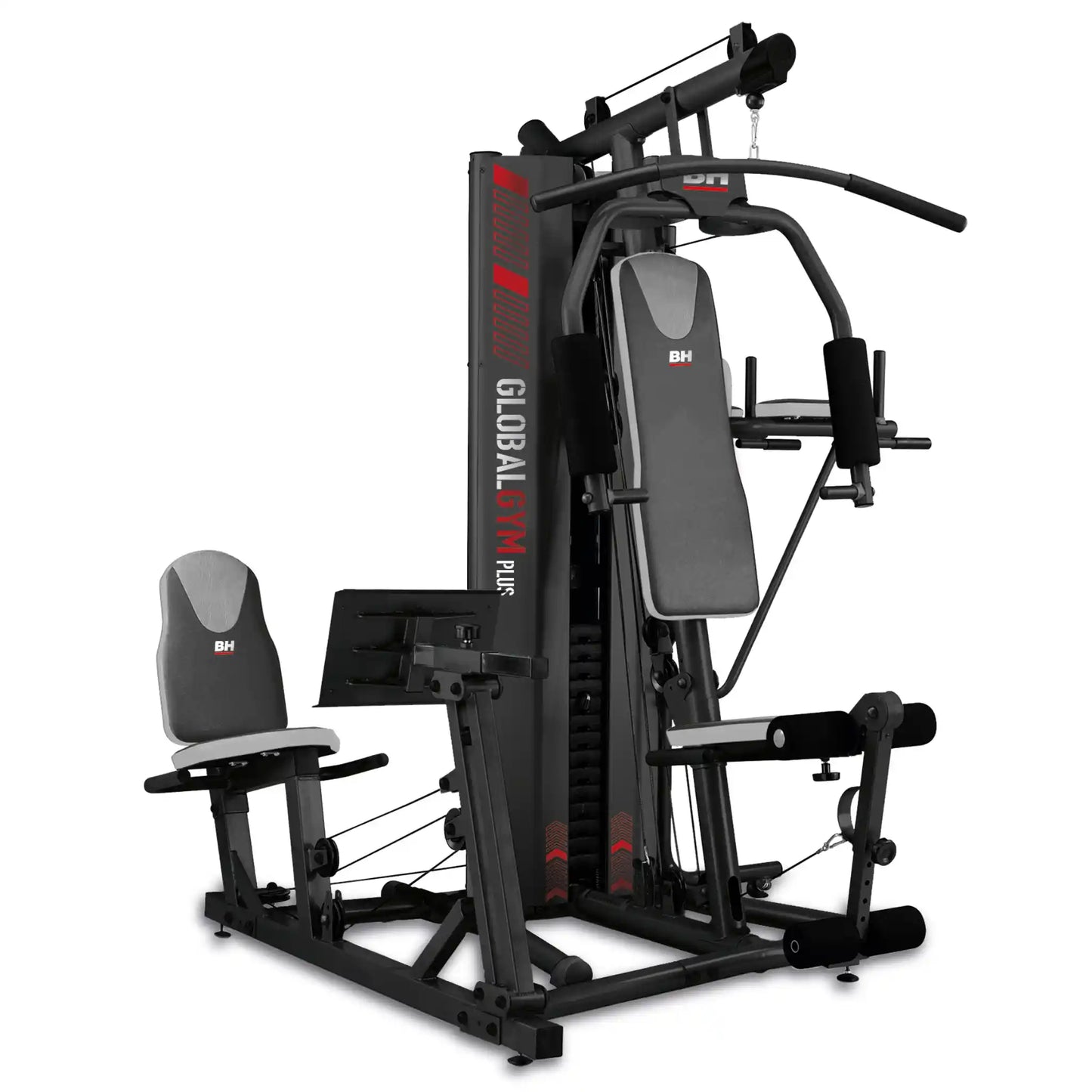 Gym machine with 'BH Fitness' branding on a white background