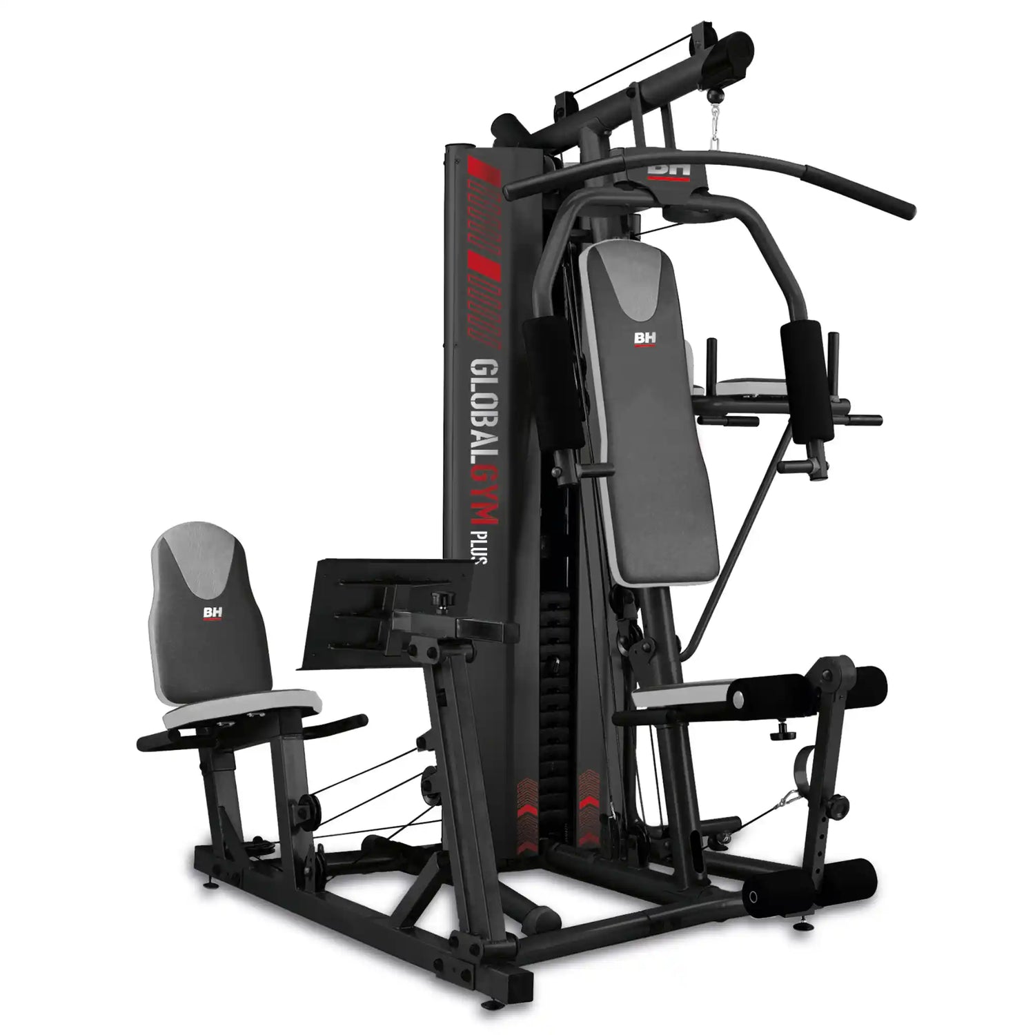 Gym machine with 'BH Fitness' branding on a white background