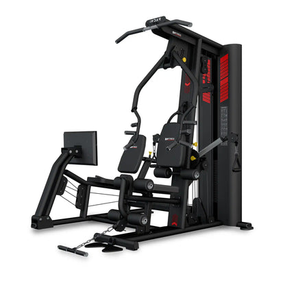 Black and red multi gym on white background