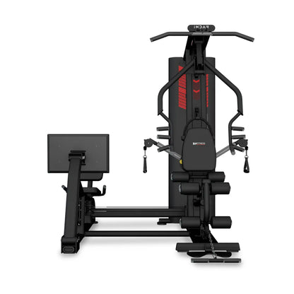 Black and red multi gym on white background