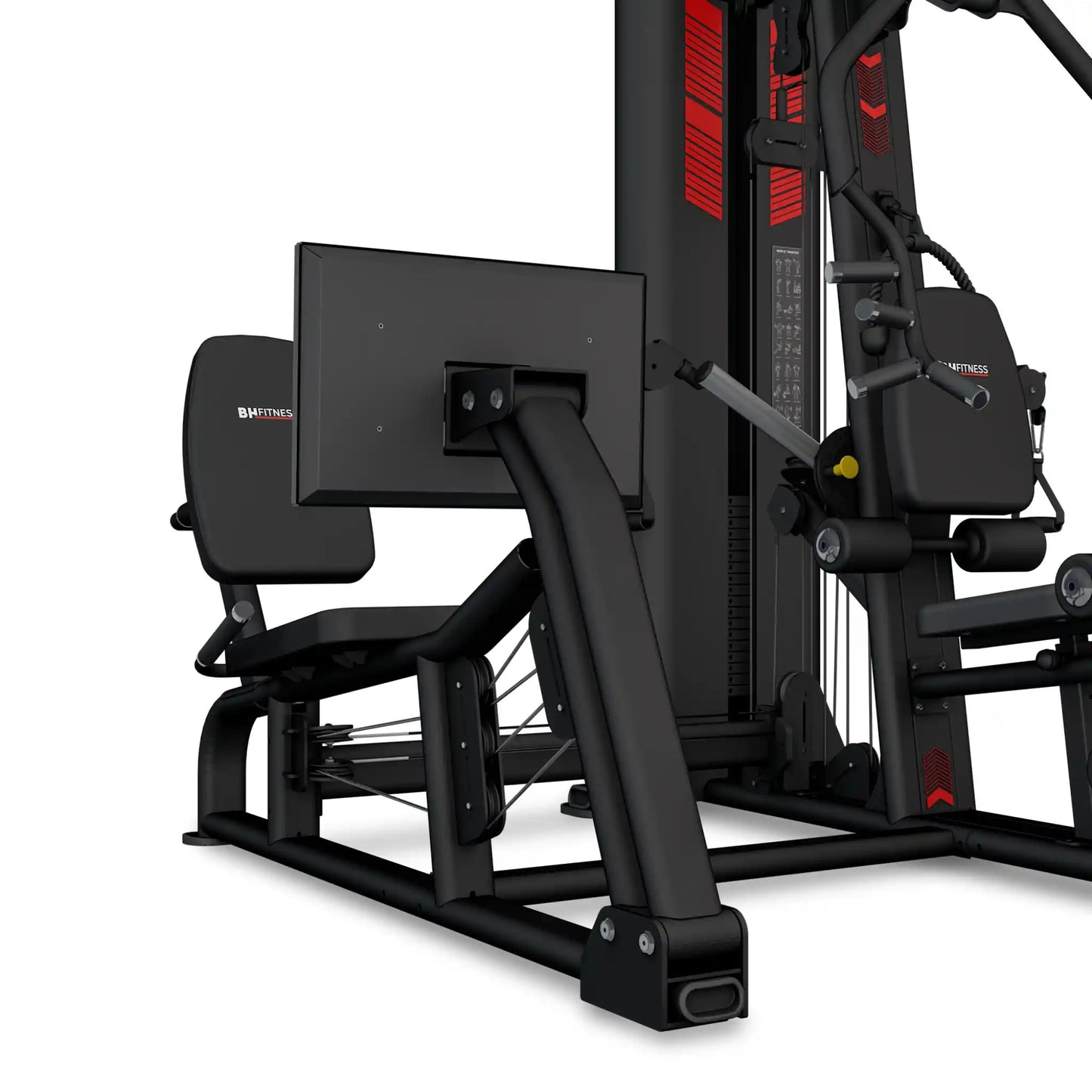 Black and red multi gym on white background