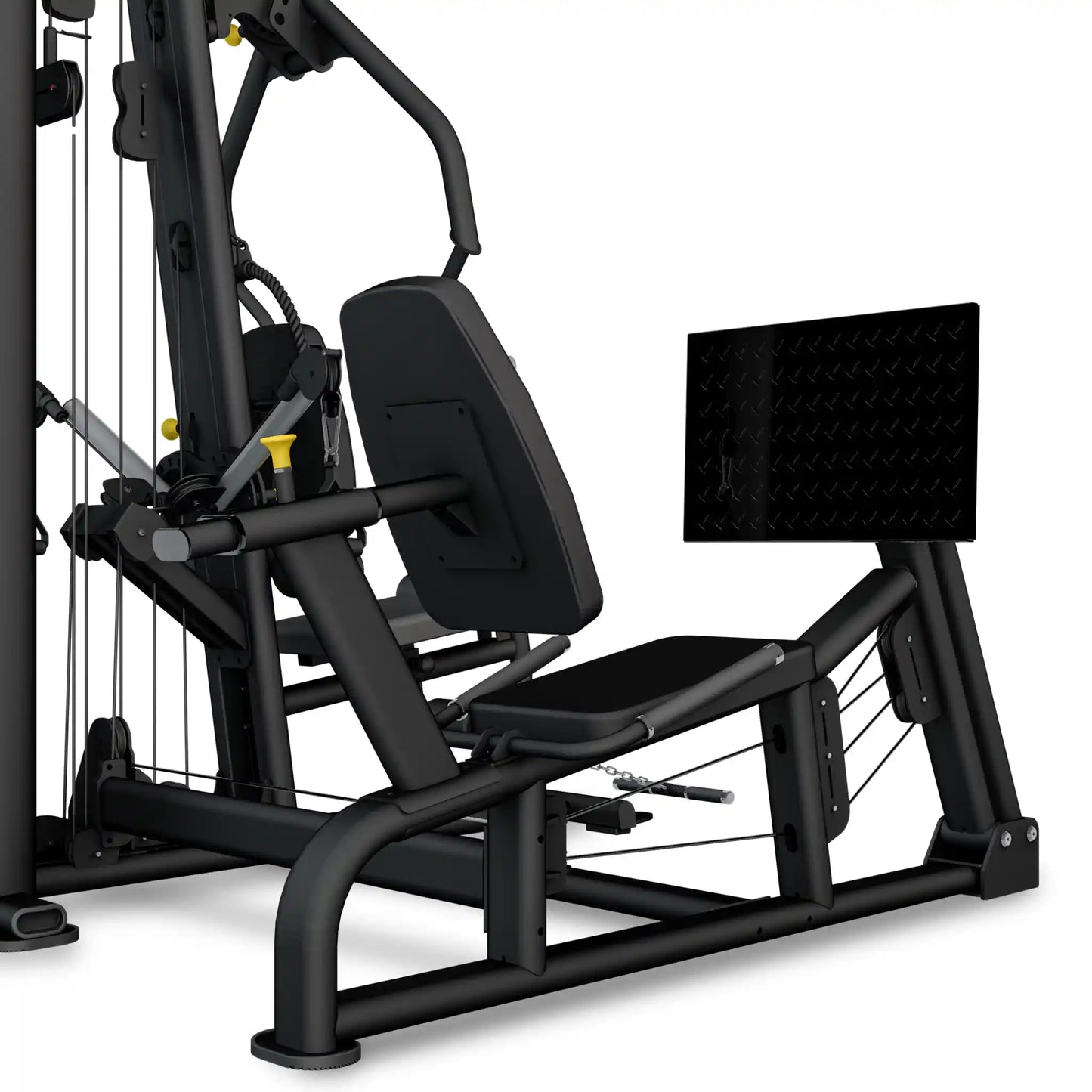 Black and red multi gym on white background