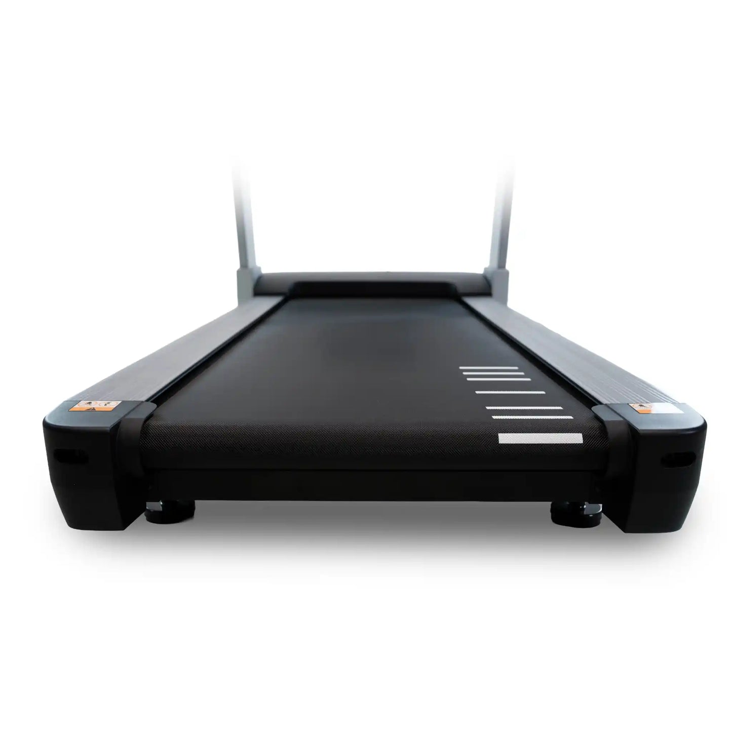 Black treadmill on a white background