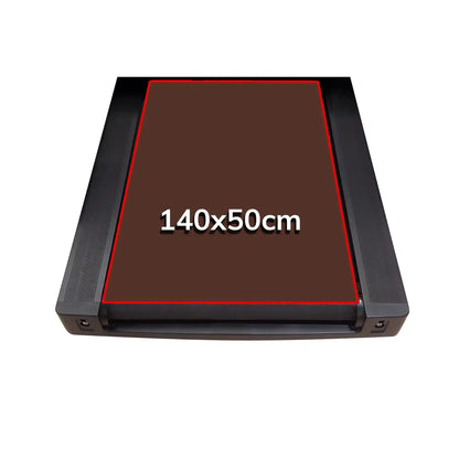Running area of a treadmill with dimensions 140x50cm on a white background