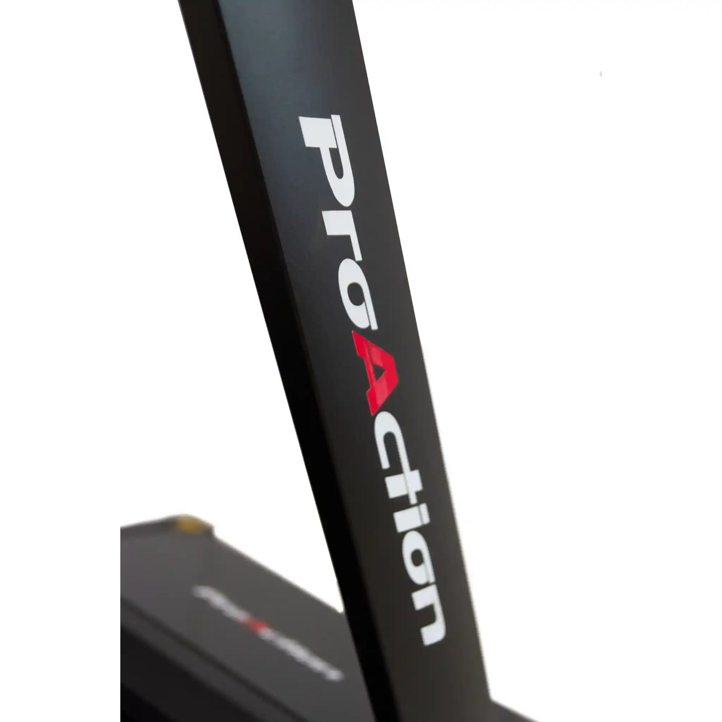 Close-up of a treadmill console stands with 'ProAction' branding on a white background