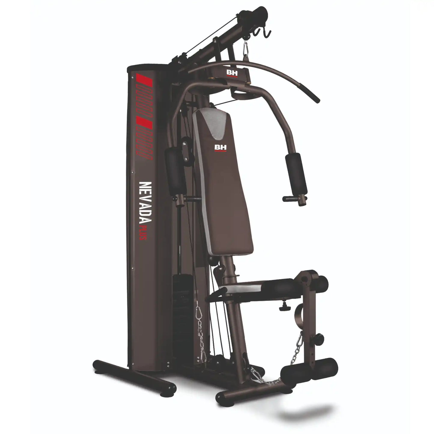 Gym machine with 'BH' branding on a white background