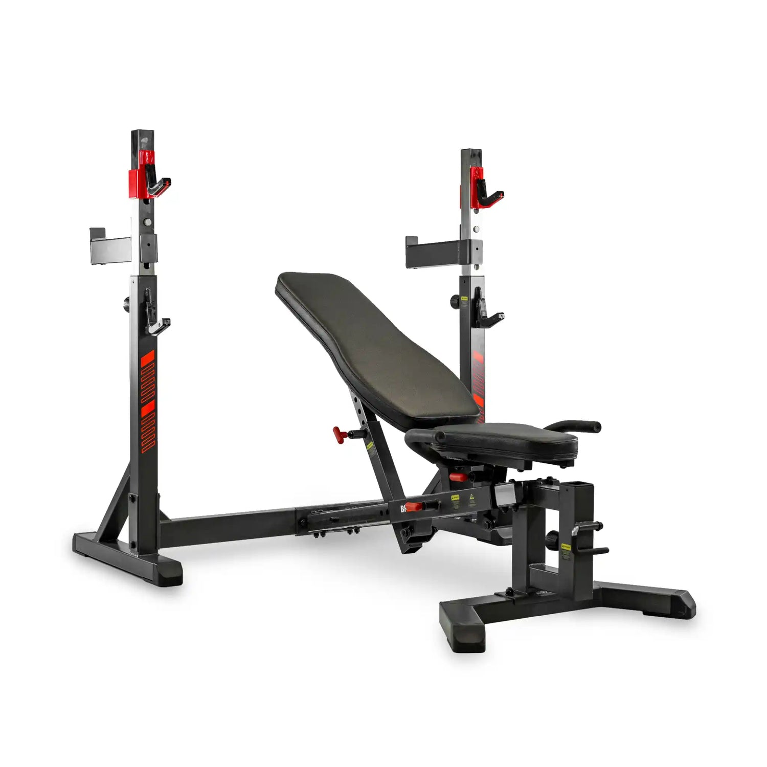 Weight bench with adjustable seat on a white background