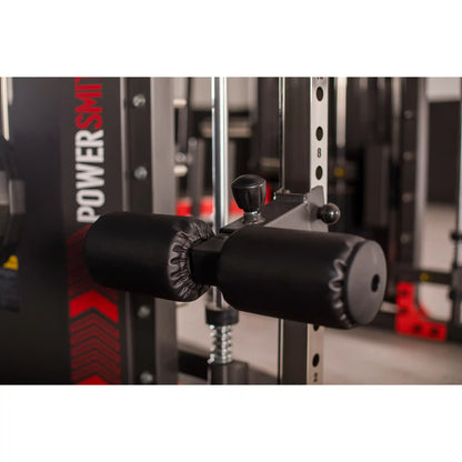 Gym equipment with a visible brand logo in a gym setting