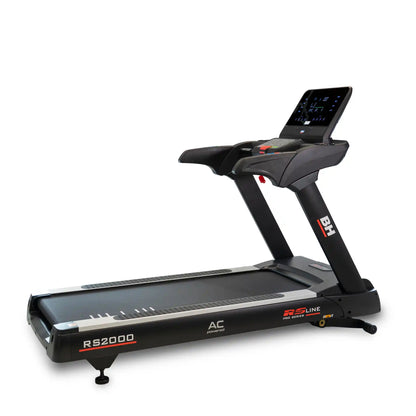 Treadmill with digital display on a white background