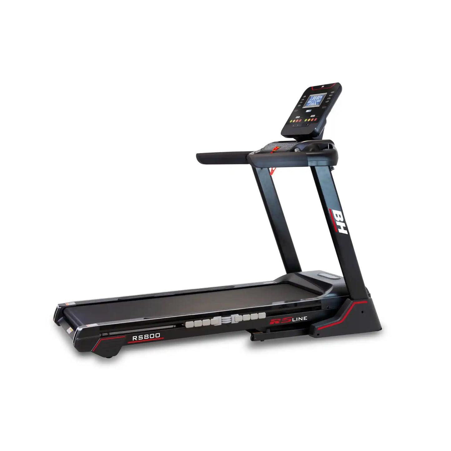 Treadmill with digital display on a white background