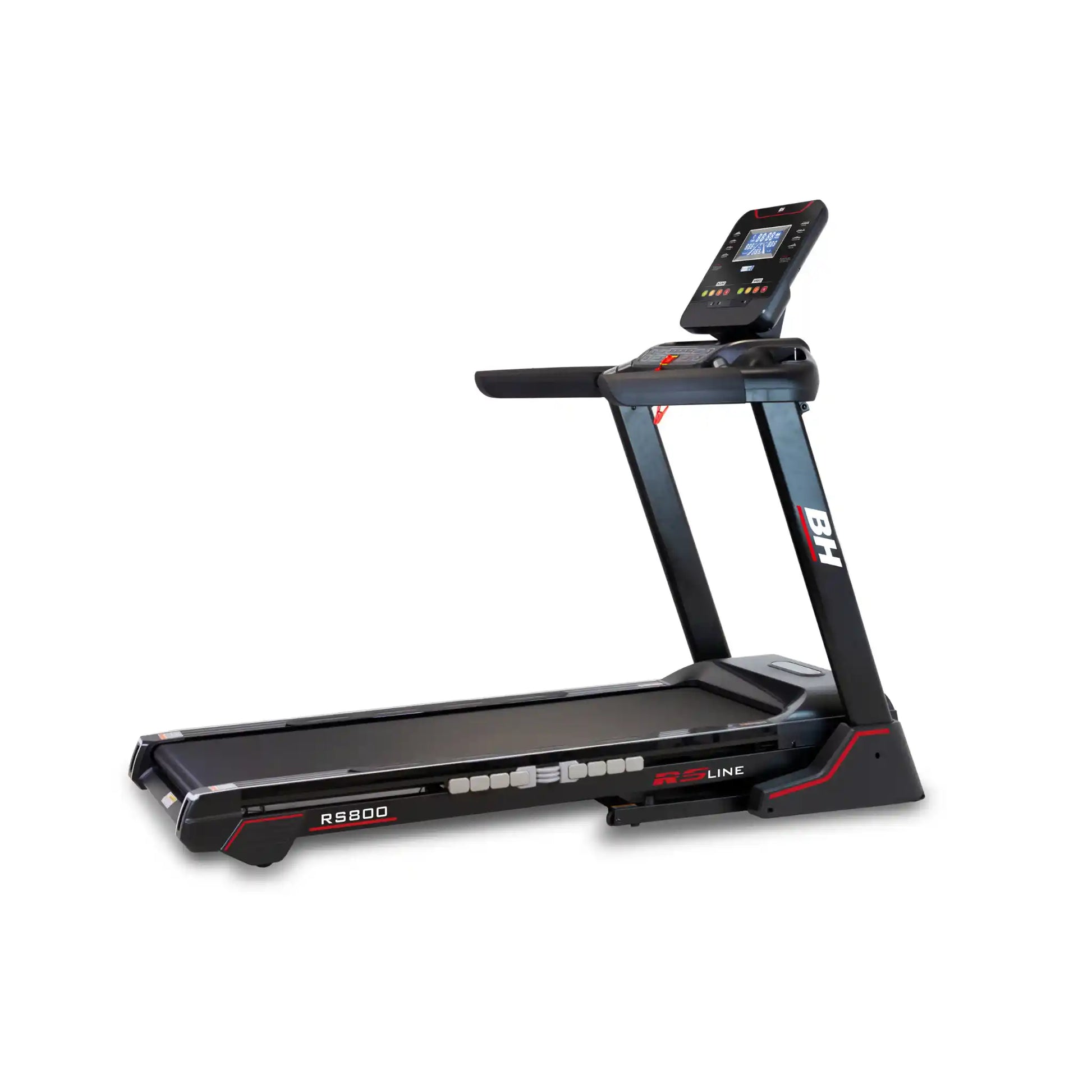 Treadmill with digital display on a white background