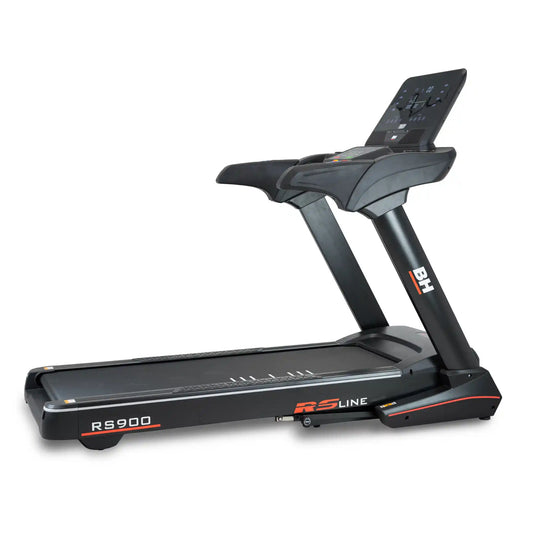 Treadmill with 'BH' branding on a white background