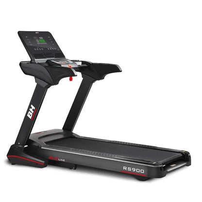 Treadmill with digital display on a white background