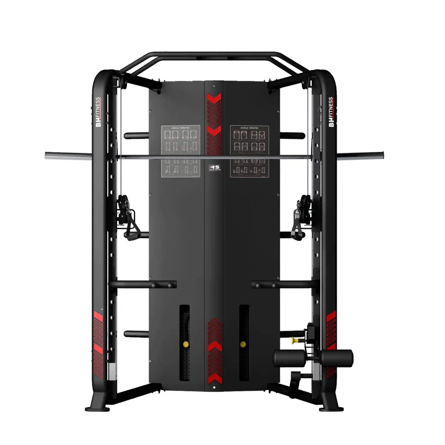 Black multi gym on a white background