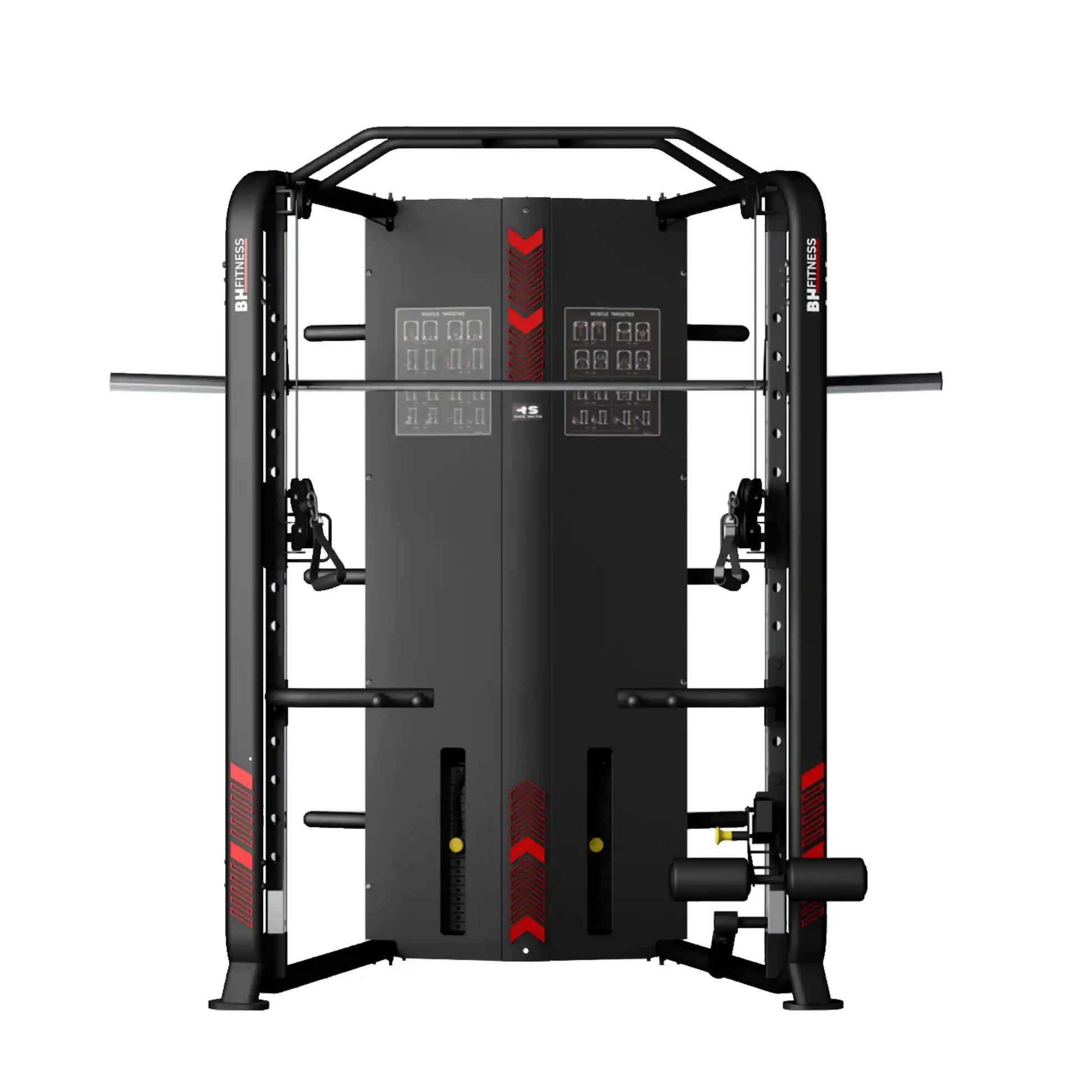 Black multi gym on a white background