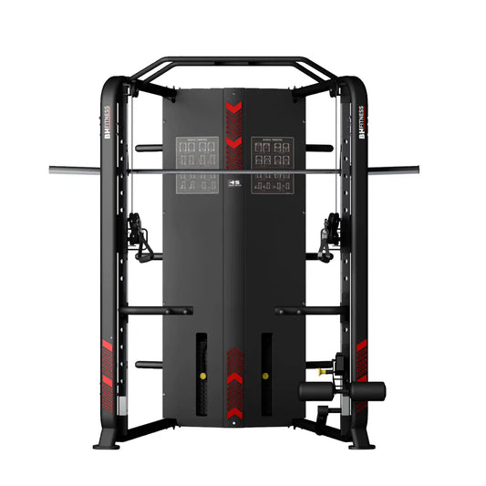 Black multi gym on a white background