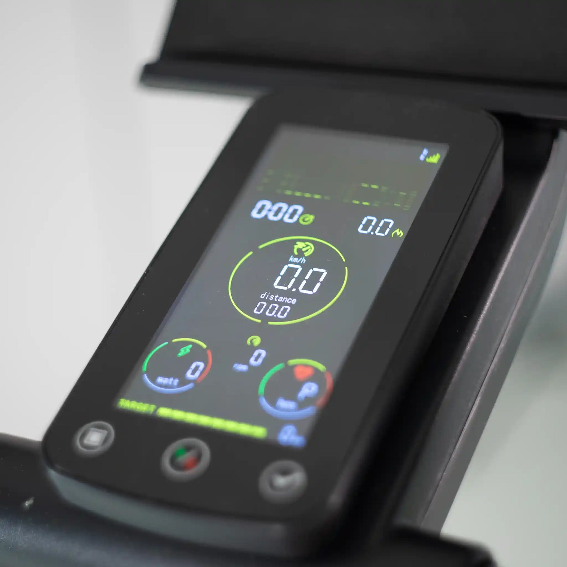 Digital date screen on exercise bike