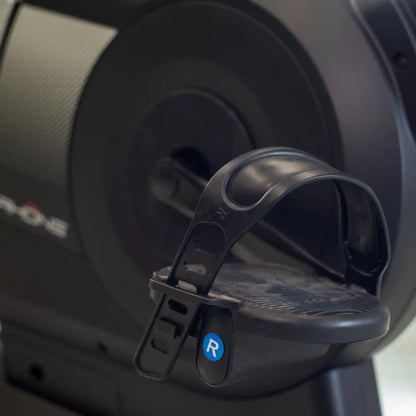 Close up of exercise bikes pedals