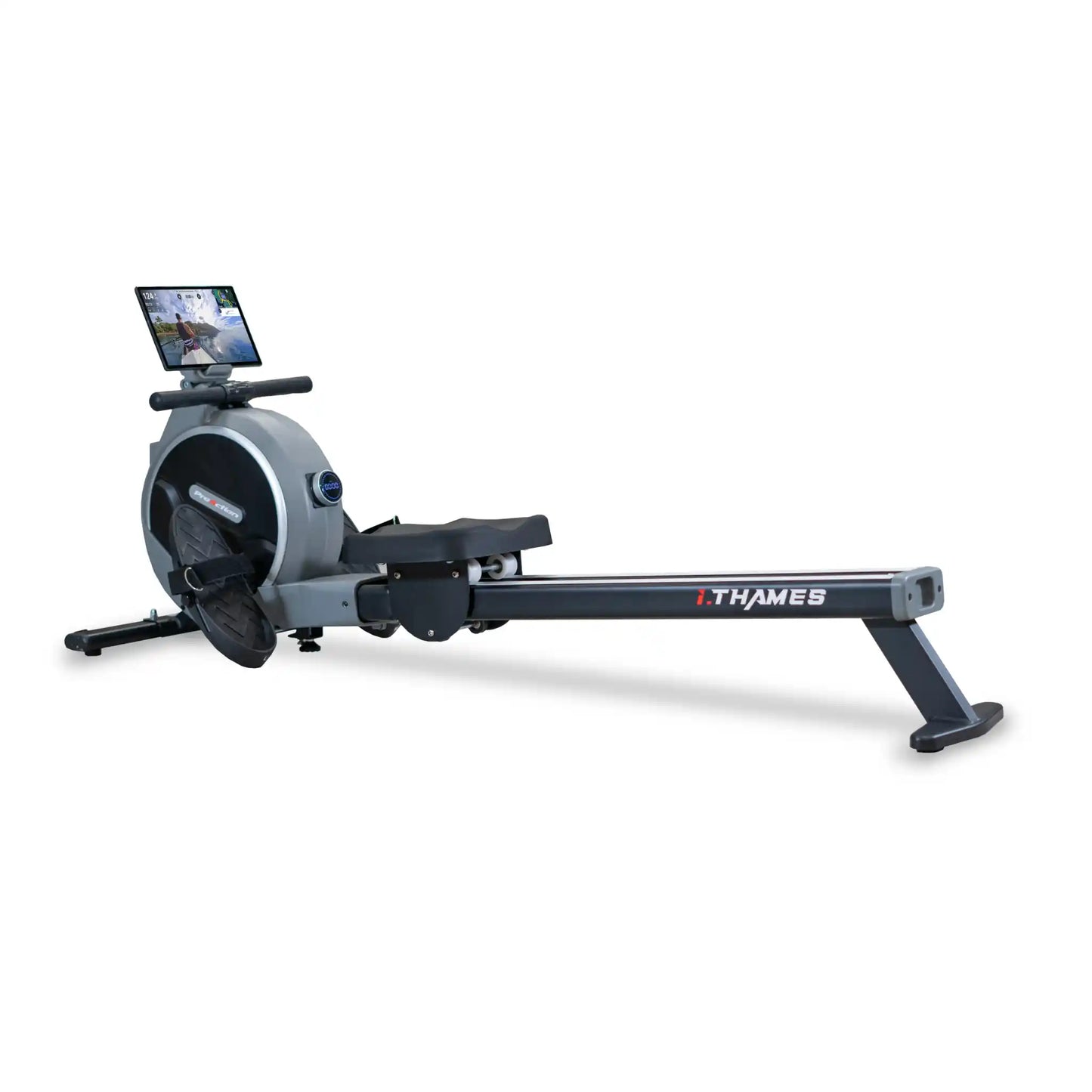 Thames rowing machine with a screen on a white background