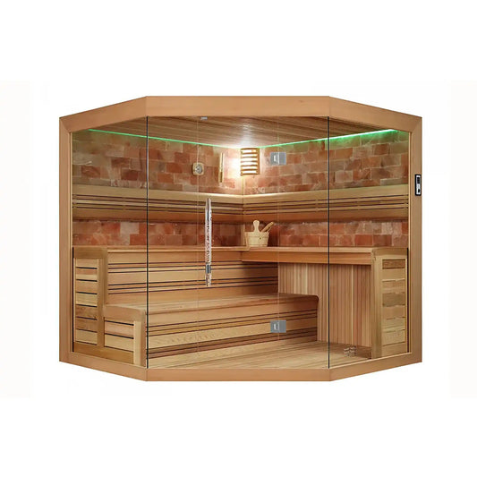 Red Cedar sauna on a white background