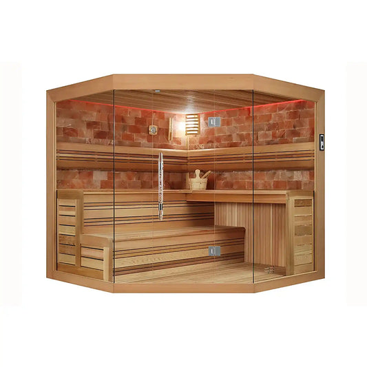 Red Cedar sauna on a white background