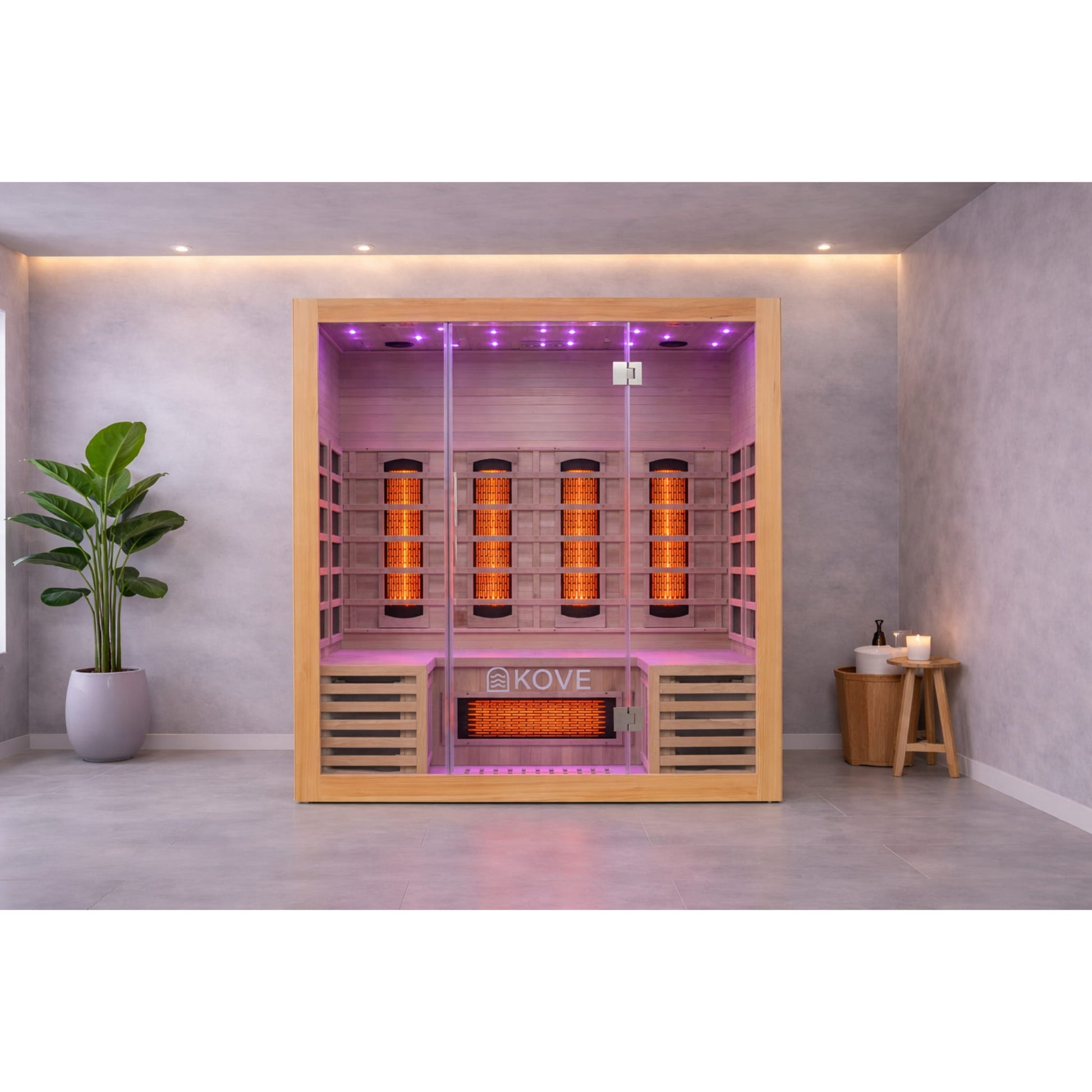 KOVE Infrared Sauna in light grey room