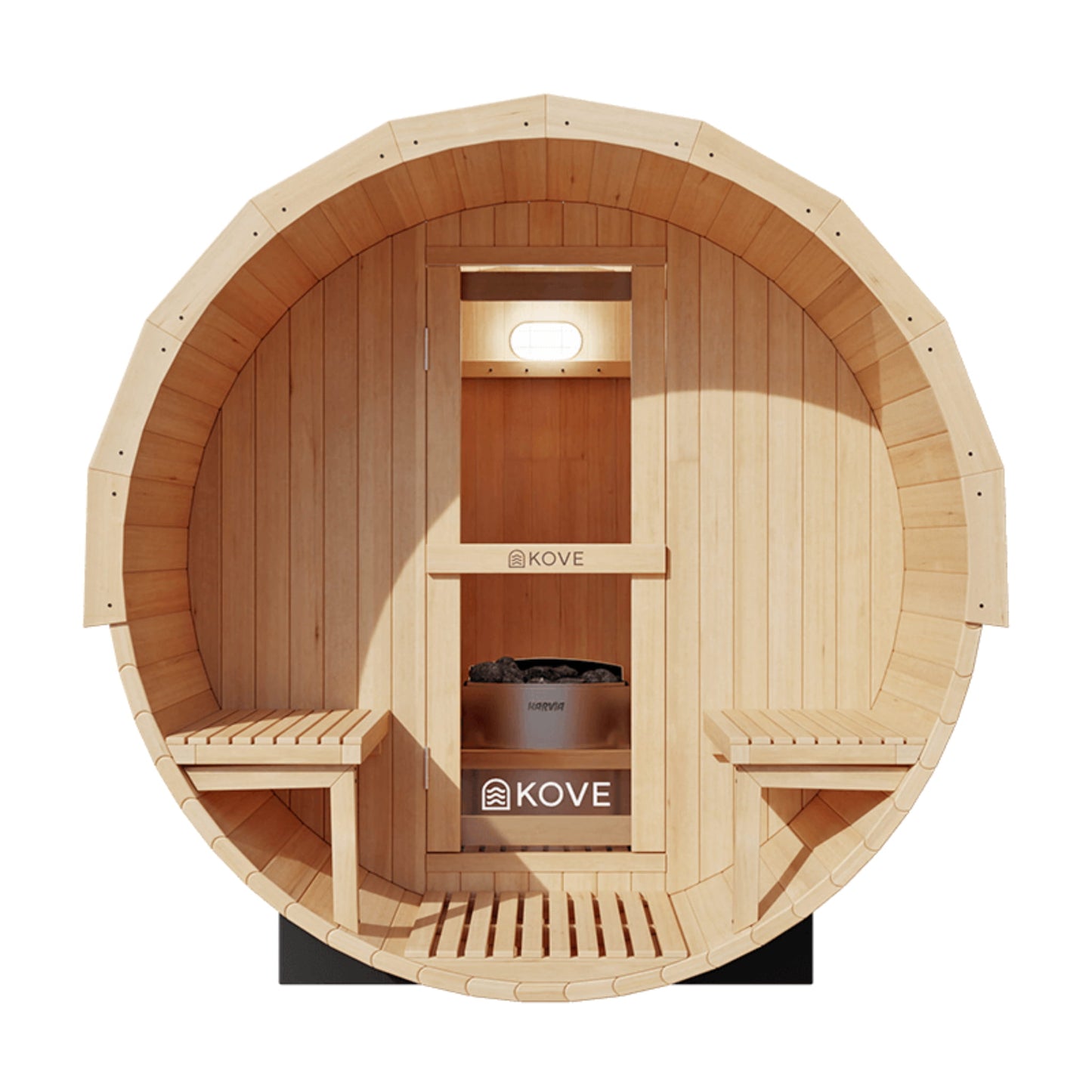 Wooden Kove Barrel Sauna on a white background
