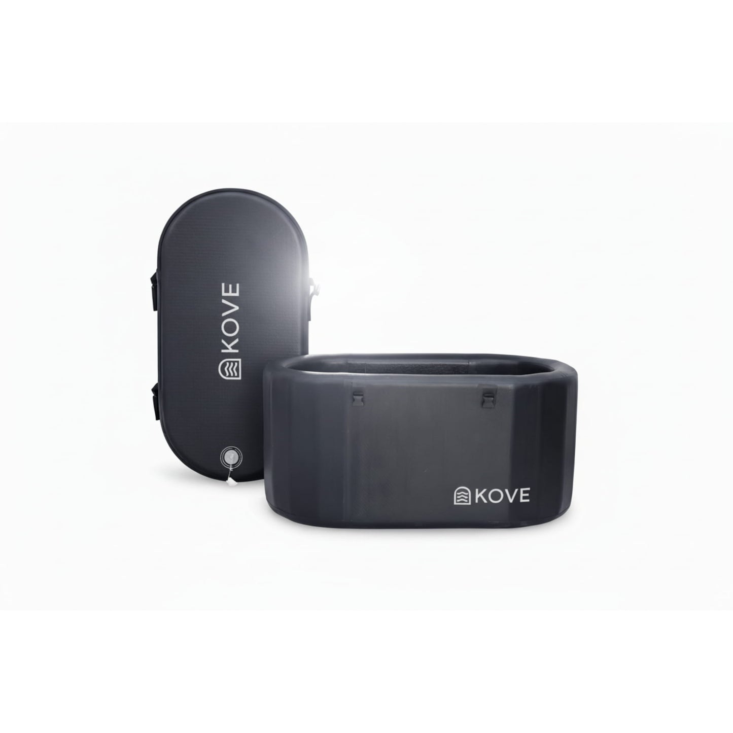 Black Kove ice bath on a white background