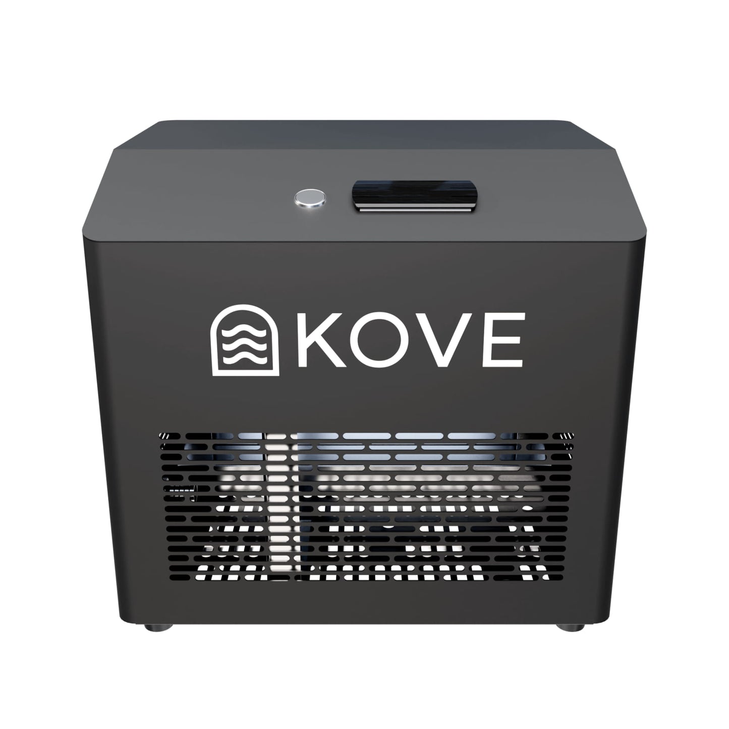 Front of Black Kove ice bath chiller on a white background