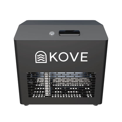 Front of Black Kove ice bath chiller on a white background
