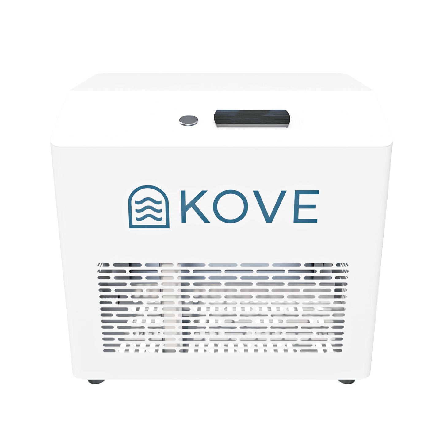 Front of white Kove ice bath chiller on a white background