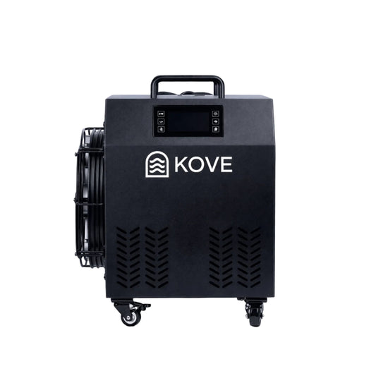 Black Kove ice bath chiller on a white background