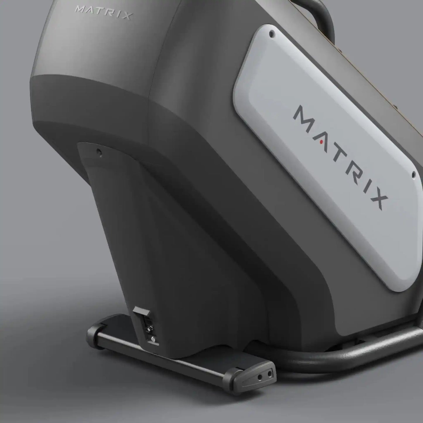 Close up of the back of Matrix climbmill on a grey background