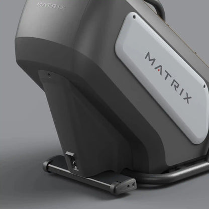 Close up of the back of Matrix climbmill on a grey background