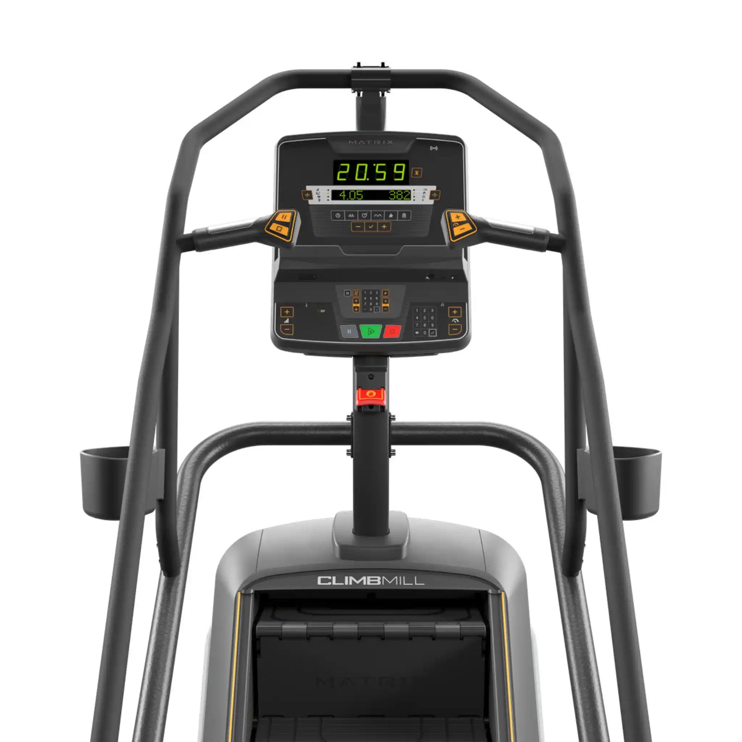 ClimbMill exercise machine with digital display on a white background
