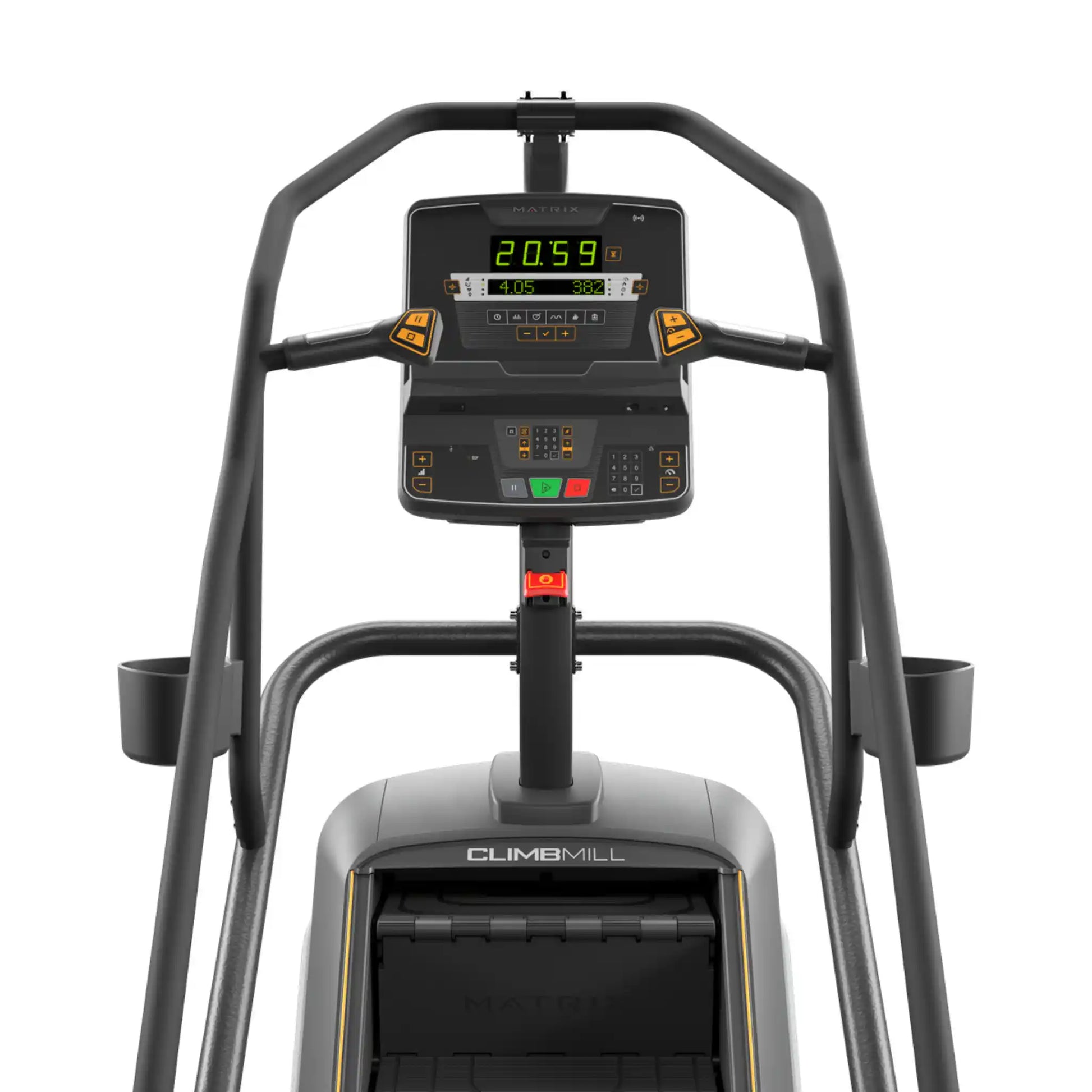 ClimbMill exercise machine with digital display on a white background