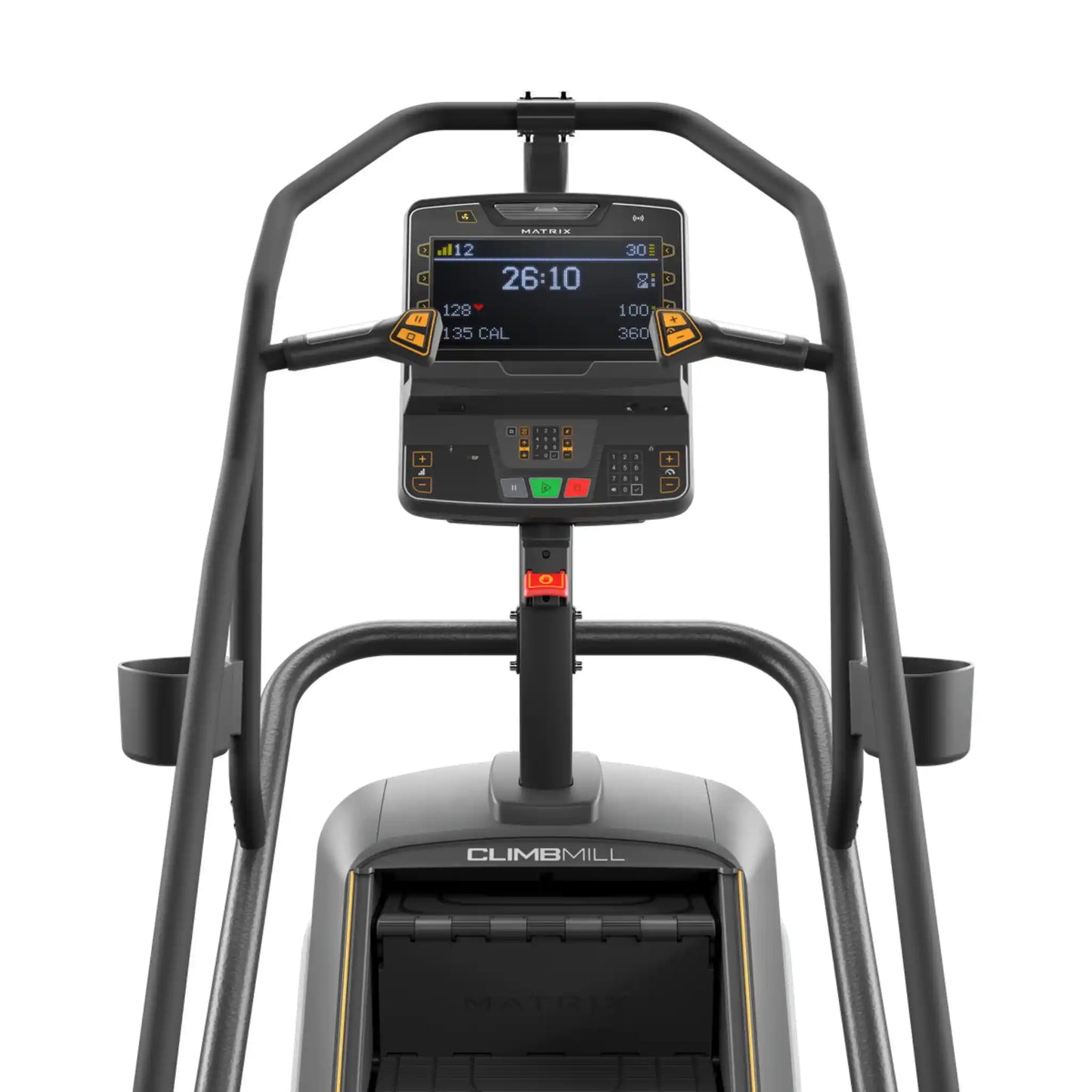 ClimbMill exercise machine with digital display on a white background