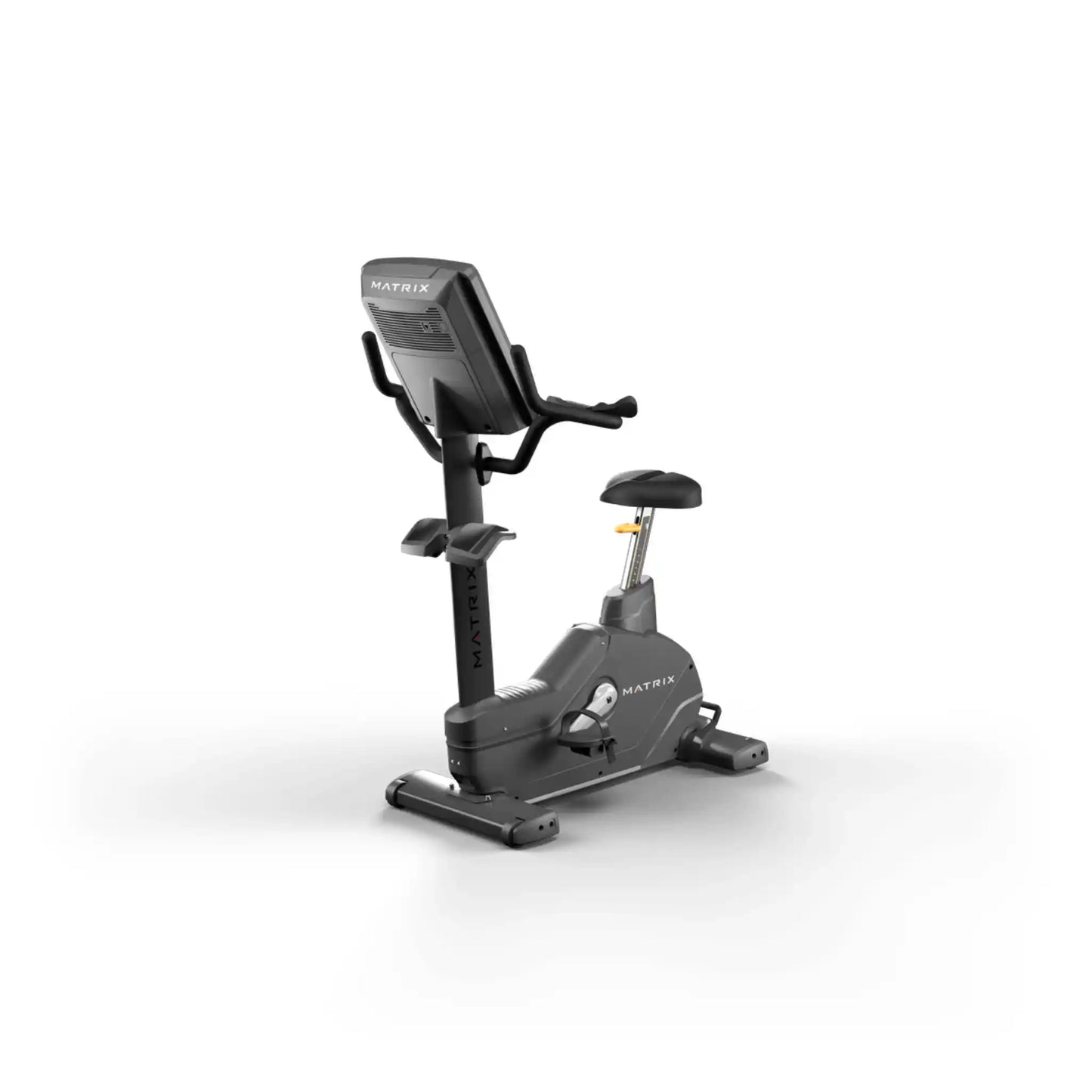 Black exercise bike with Matrix branding on a white background