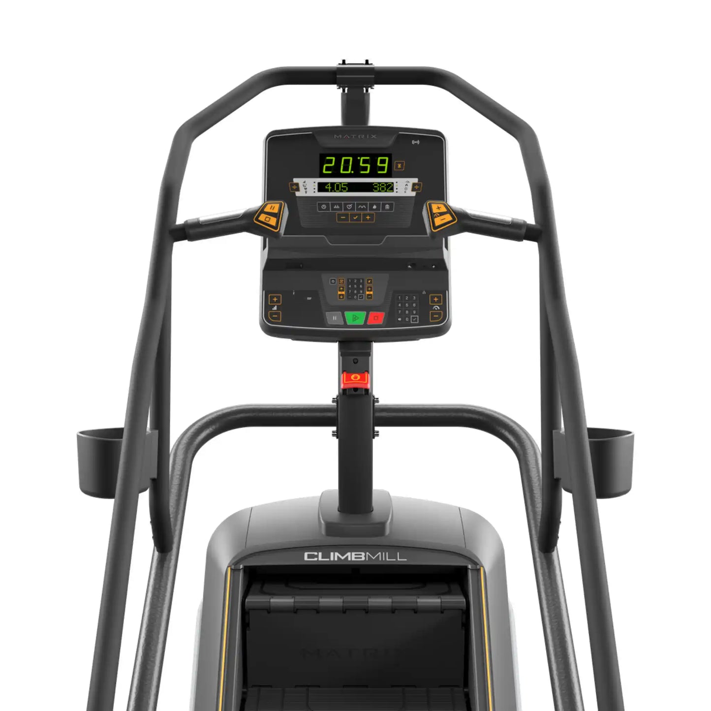 ClimbMill exercise machine with digital display on a white background