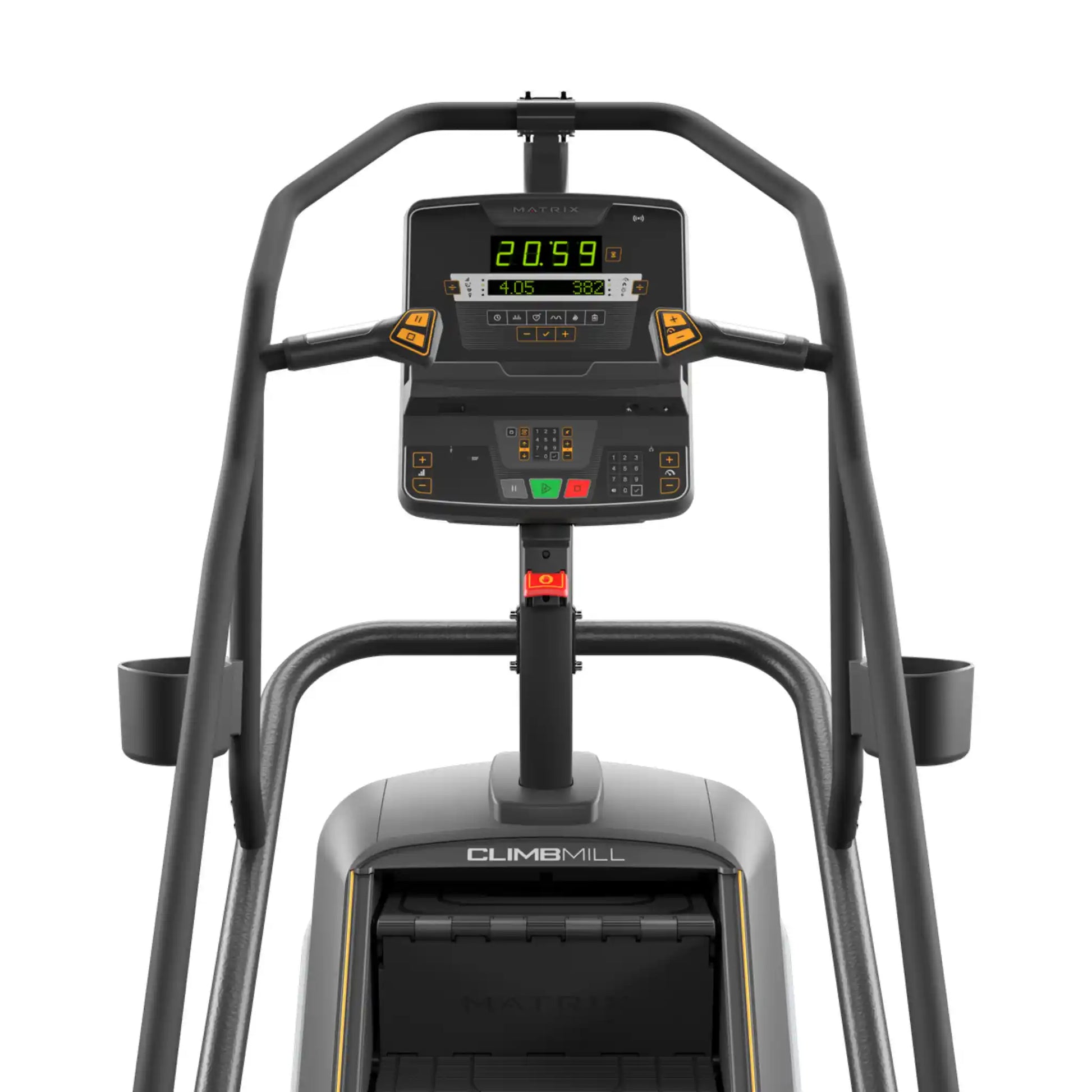 ClimbMill exercise machine with digital display on a white background