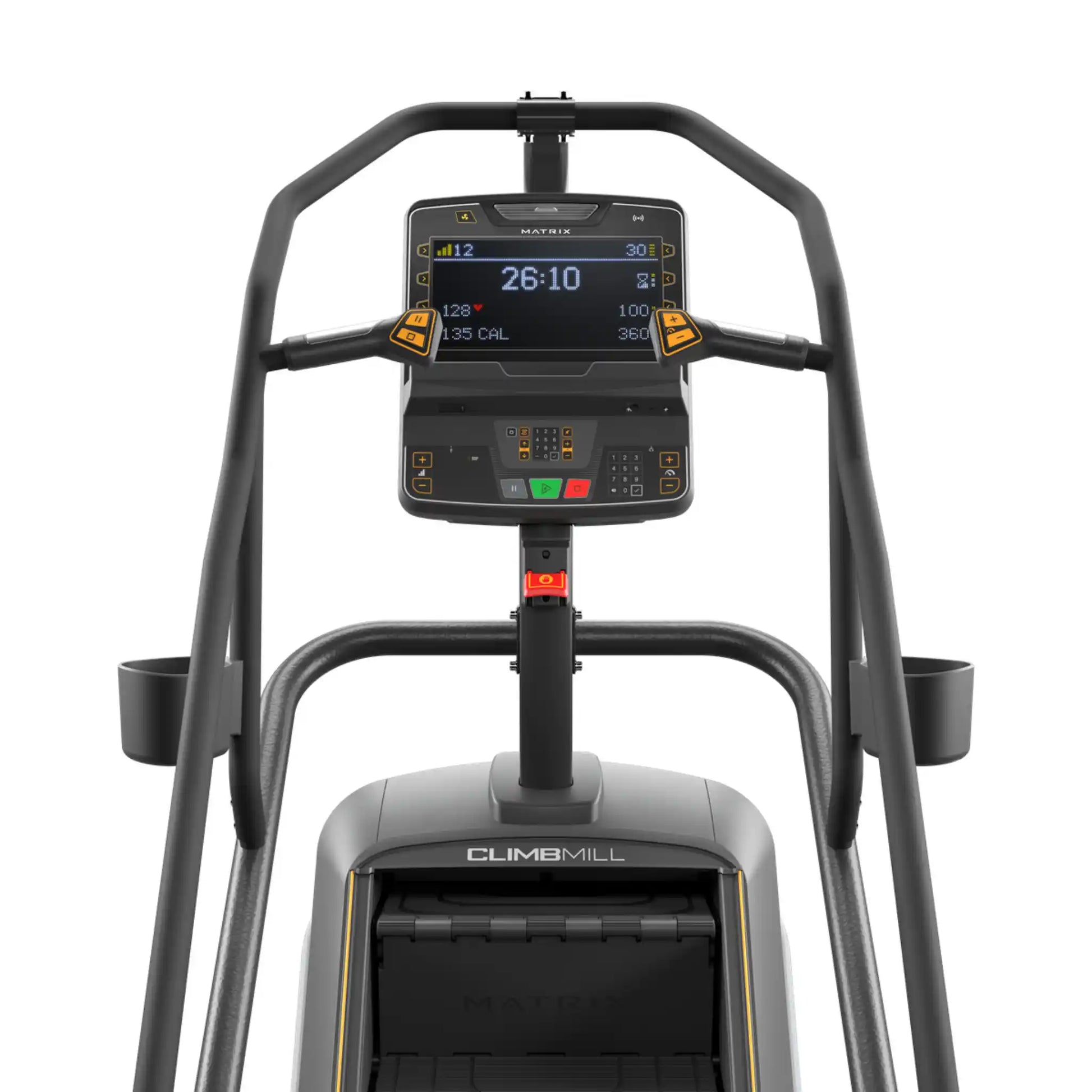 ClimbMill exercise machine with digital display on a white background