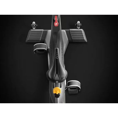 Aerial shot of exercise bike seat