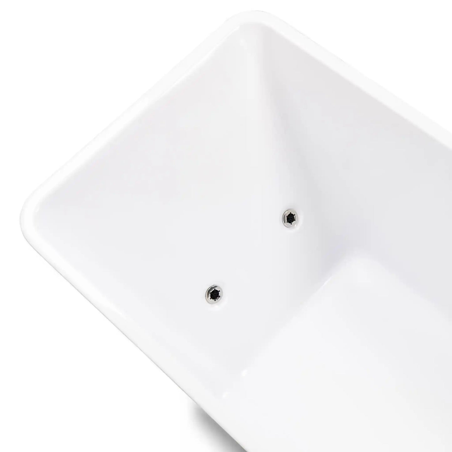 White rectangular ice bath with two water holes on a white background